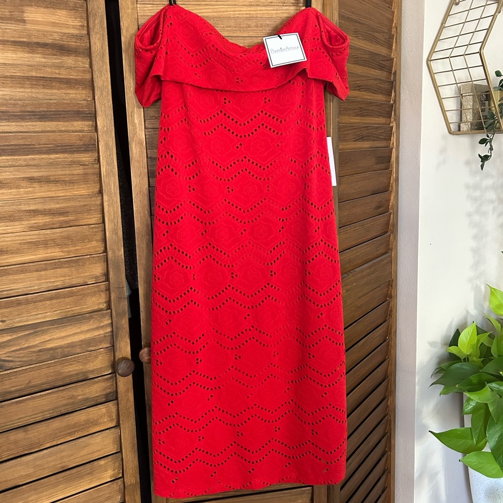 Off shoulder little red dress